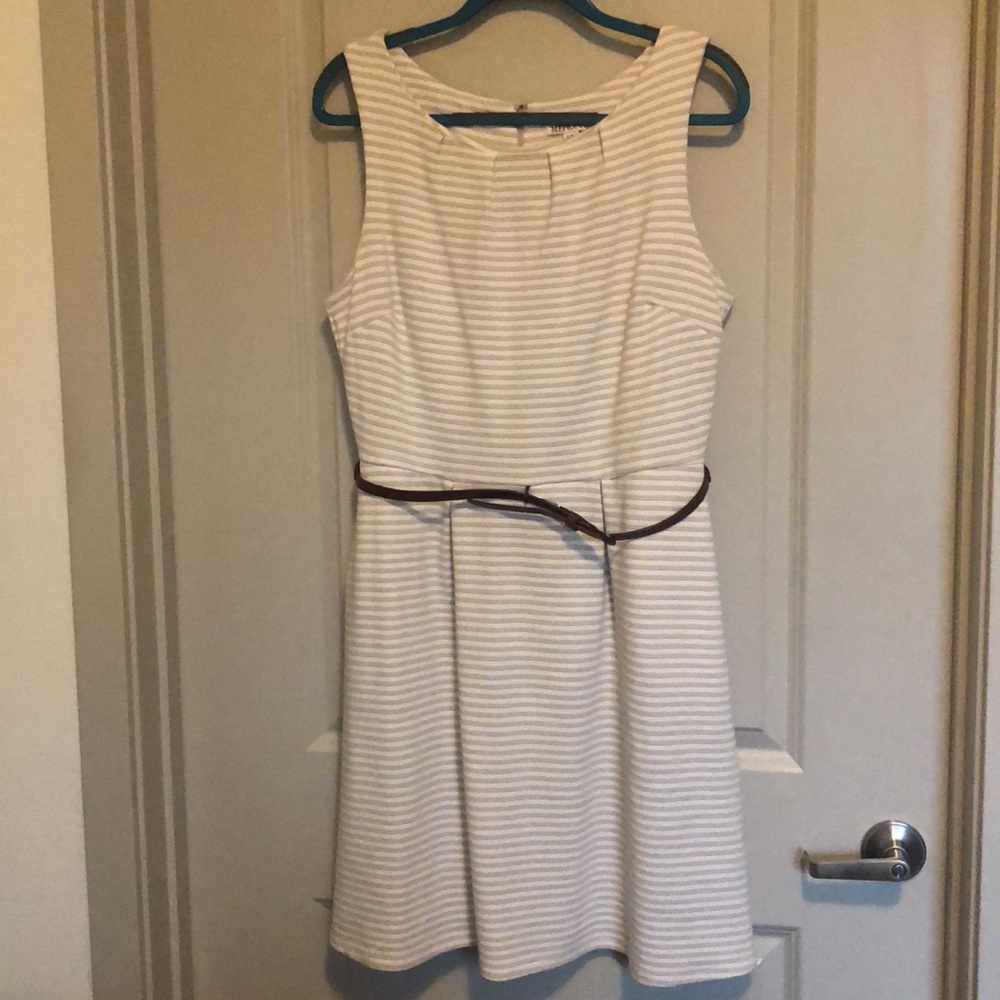 Merona Unlined Striped Dress with Pockets and Belt